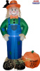 Scarecrow Standing Next To Pumpkin Harvest Inflatable